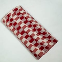 Maroon Colour Cotton Ikat Fabric