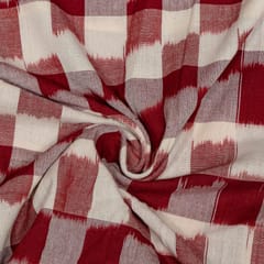 Maroon Colour Cotton Ikat Fabric