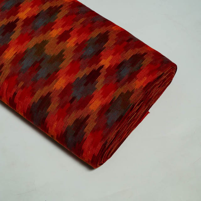 Multi Colour Cotton Ikat Fabric