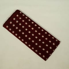 Maroon Colour Cotton Ikat Fabric