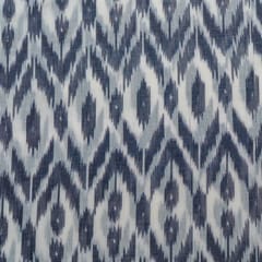 White Colour Cotton Ikat Fabric