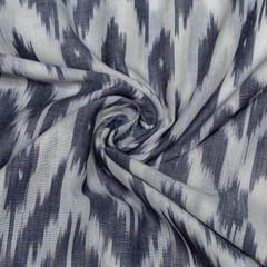 White Colour Cotton Ikat Fabric
