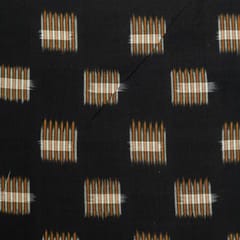 Black Colour Cotton Ikat Fabric