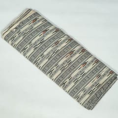 White and Black Colour Cotton Ikat Fabric