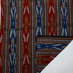 Multi Colour Cotton Ikat Dobby Fabric