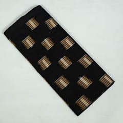Black Colour Cotton Ikat Fabric