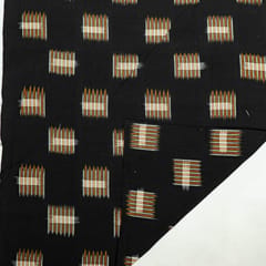 Black Colour Cotton Ikat Fabric