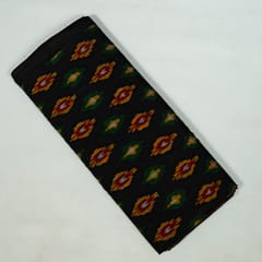 Black Colour Cotton Ikat Fabric