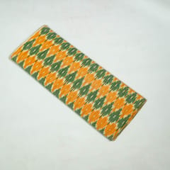 Green and Orange Colour Cotton Ikat Fabric