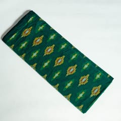 Green Colour Cotton Ikat Fabric