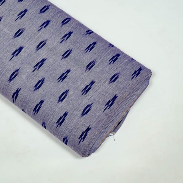 Purple Colour Cotton Ikat Fabric