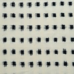White and Black Colour Cotton Ikat Fabric