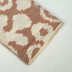 Brown Colour Cotton Ikat Fabric