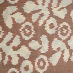 Brown Colour Cotton Ikat Fabric