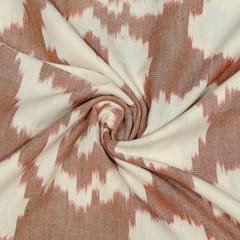 Brown Colour Cotton Ikat Fabric