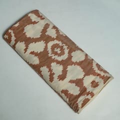 Brown Colour Cotton Ikat Fabric