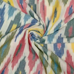 Multi Colour Cotton Ikat Fabric