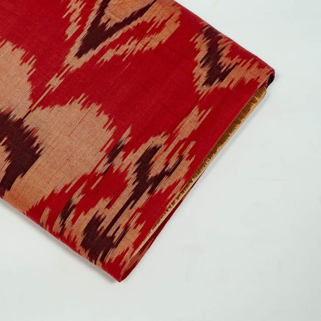 Gajree Colour Cotton Ikat Fabric