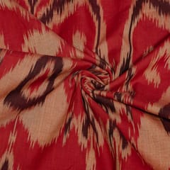 Gajree Colour Cotton Ikat Fabric