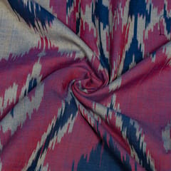 Purple Colour Cotton Ikat Fabric