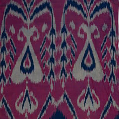 Purple Colour Cotton Ikat Fabric