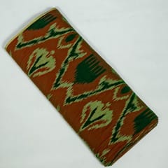 Brown Colour Cotton Ikat Fabric