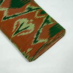 Brown Colour Cotton Ikat Fabric