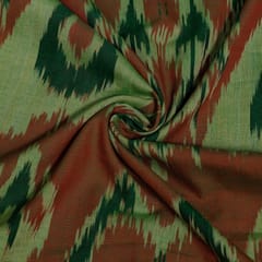 Brown Colour Cotton Ikat Fabric