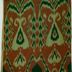 Brown Colour Cotton Ikat Fabric