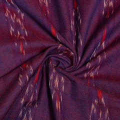 Purple Colour Cotton Ikat Fabric