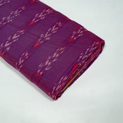 Purple Colour Cotton Ikat Fabric