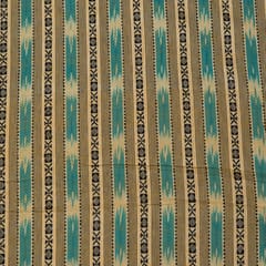 Blue Colour Cotton Dobby Ikat Fabric