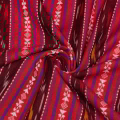 Multi Colour Cotton Dobby Ikat Fabric