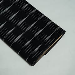 Black Colour Cotton Ikat Fabric