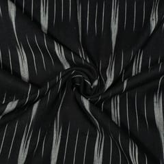Black Colour Cotton Ikat Fabric
