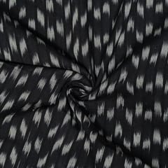 Black Colour Cotton Ikat Fabric