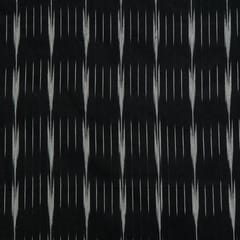 Black Colour Cotton Ikat Fabric