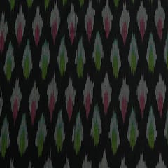 Black Colour Cotton Ikat Fabric