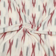 Cream Colour Cotton Ikat Fabric
