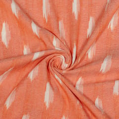 Peach Colour Cotton Ikat Fabric