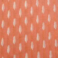 Peach Colour Cotton Ikat Fabric