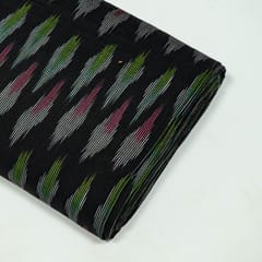 Black Colour Cotton Ikat Fabric