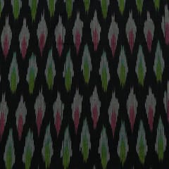 Black Colour Cotton Ikat Fabric