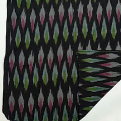 Black Colour Cotton Ikat Fabric