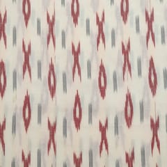 Cream Colour Cotton Ikat Fabric