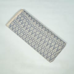 White and Blue Colour Cotton Ikat Fabric