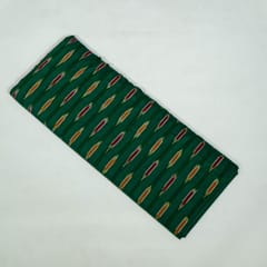 Green Colour Cotton Ikat Fabric