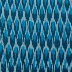Blue Colour Cotton Ikat Fabric