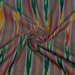 Multi Colour Cotton Ikat Fabric