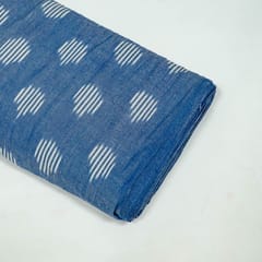 Blue Colour Cotton Ikat Fabric